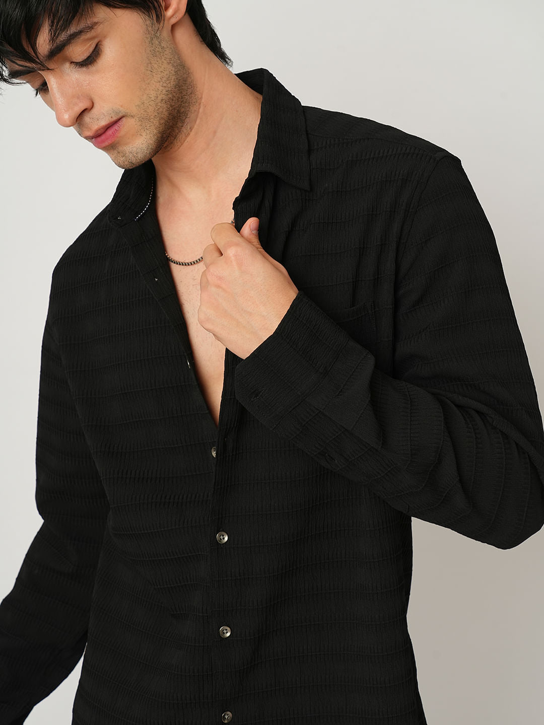 Premium Black Textured Shirt