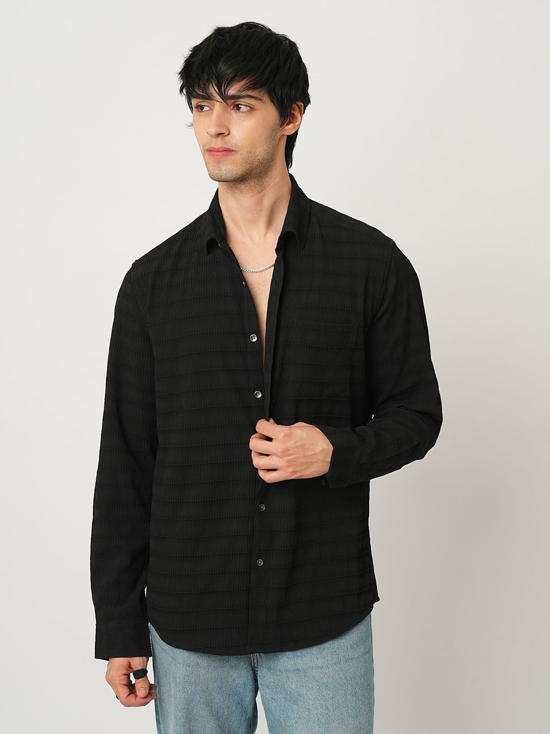 Premium Black Textured Shirt