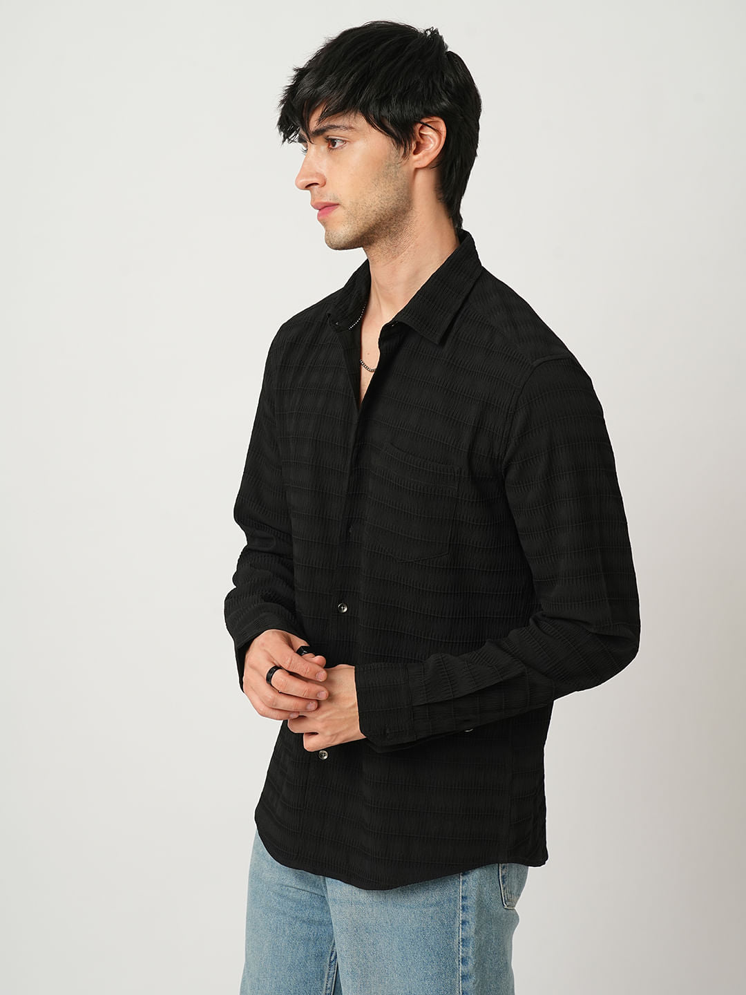 Premium Black Textured Shirt