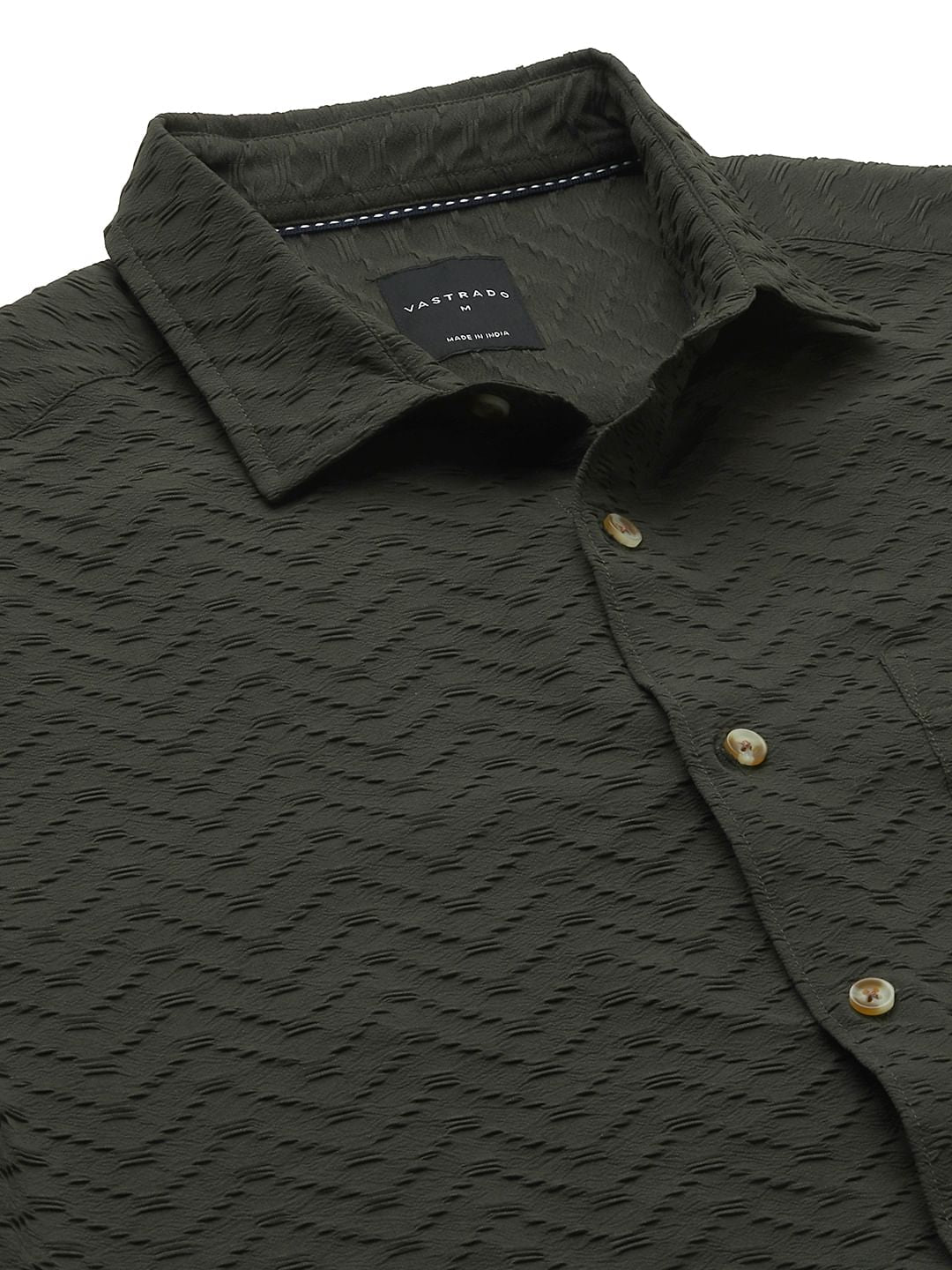 Forest Green Wavique Textured Shirt