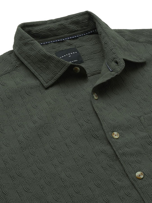 Hunter Green Textured Shirt