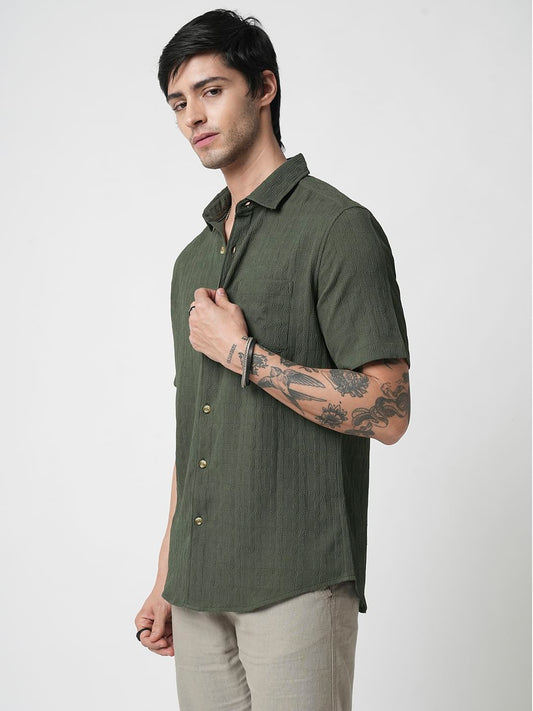 Hunter Green Textured Shirt