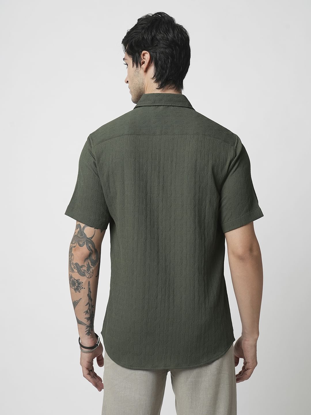 Hunter Green Textured Shirt