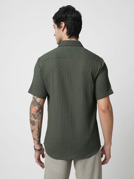 Hunter Green Textured Shirt