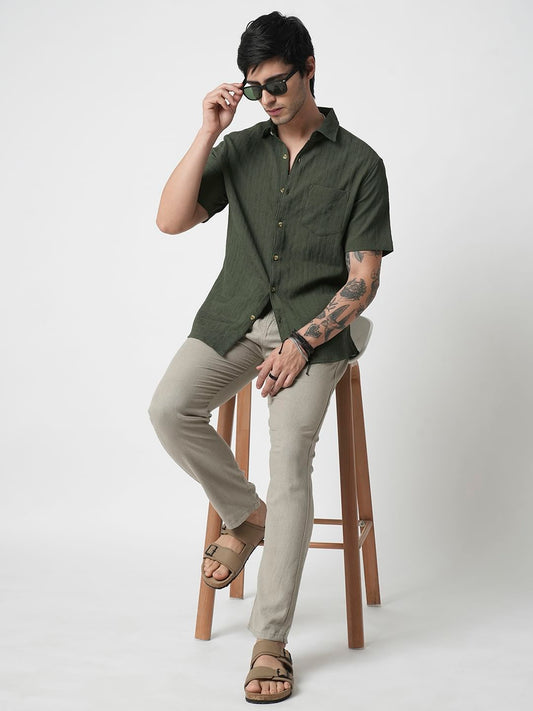 Hunter Green Textured Shirt