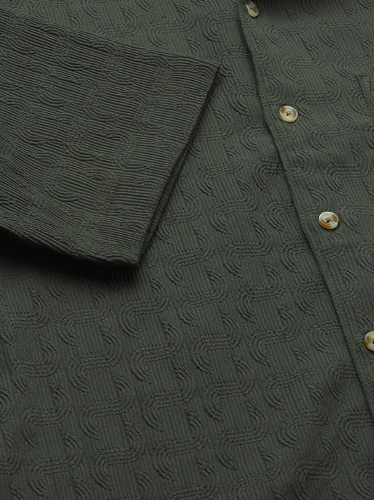 Hunter Green Textured Shirt