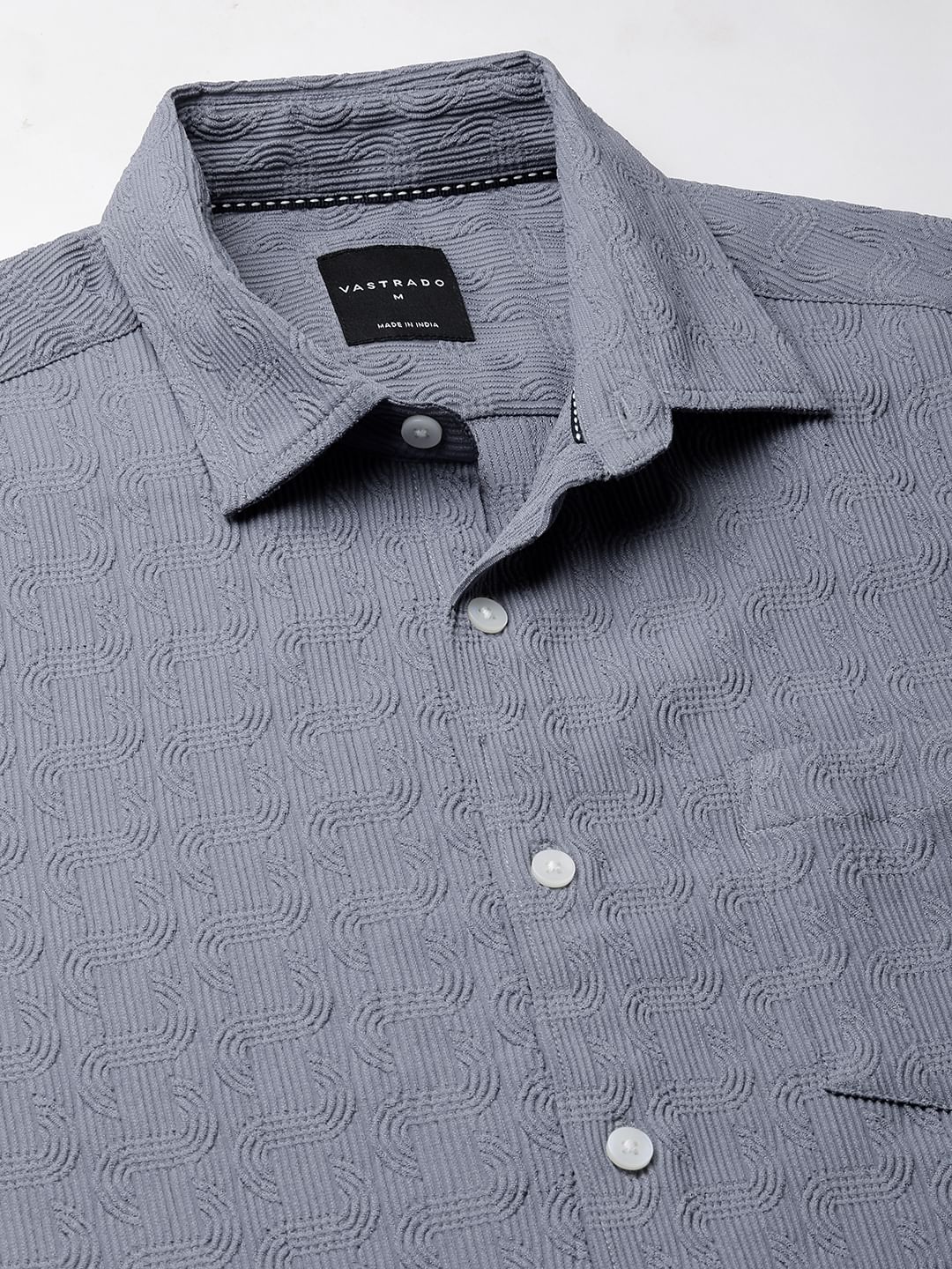 Arched Stone Blue Textured Shirt