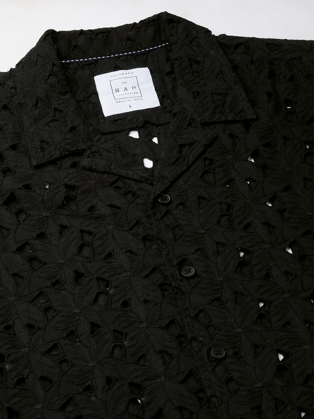 Floral Black Schiffli Oversized Shirt