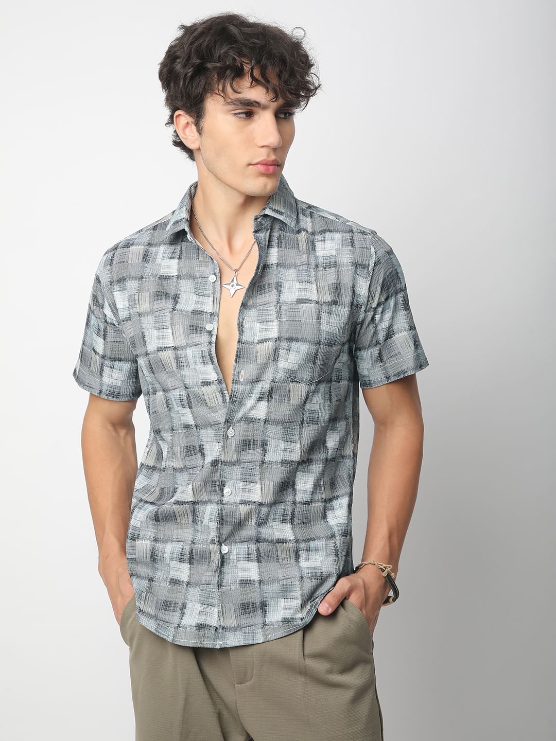 Multicolour Patchwork Textured Shirt
