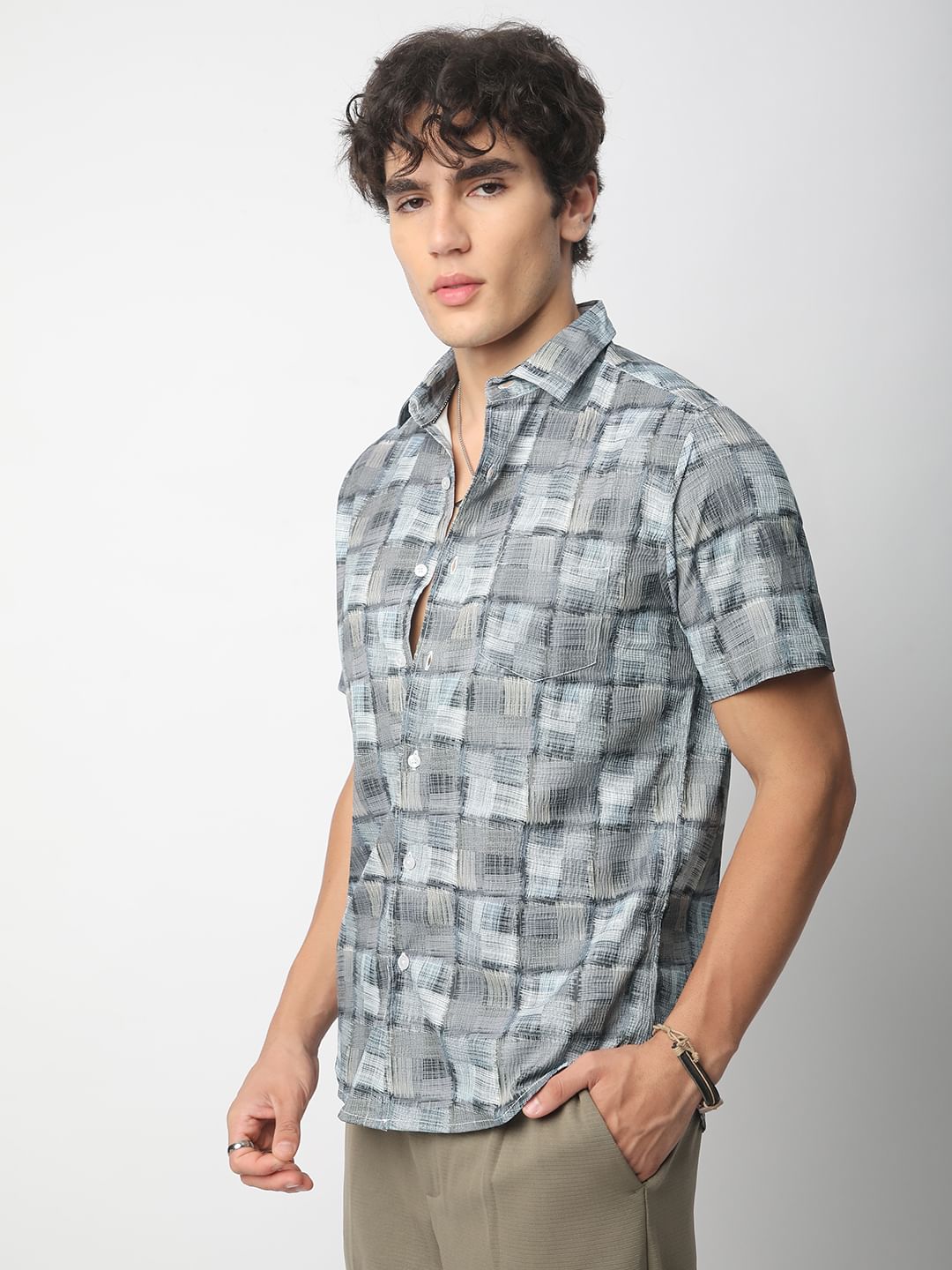 Multicolour Patchwork Textured Shirt