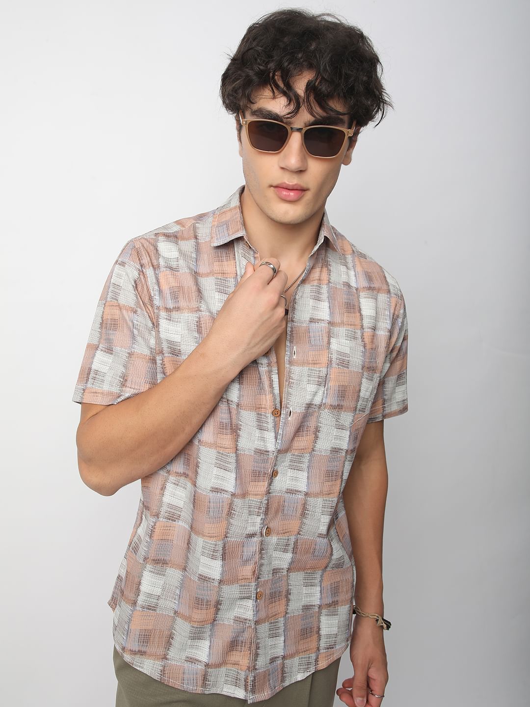 Multicolour Patchwork Textured Shirt