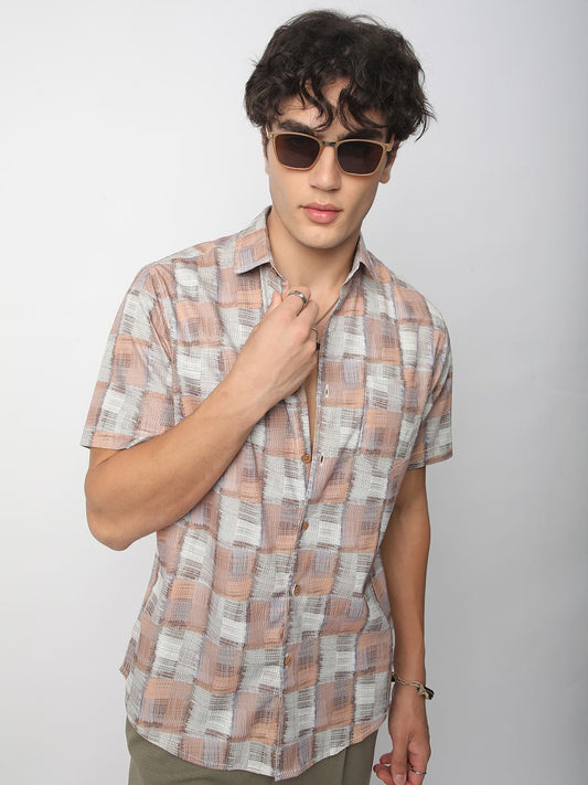 Multicolour Patchwork Textured Shirt