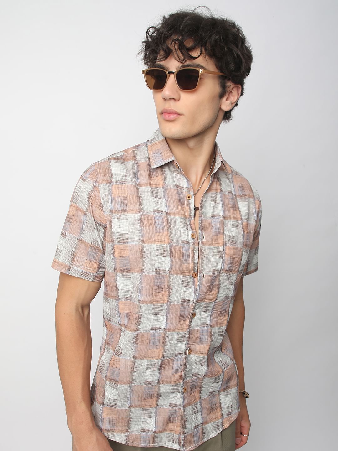 Multicolour Patchwork Textured Shirt