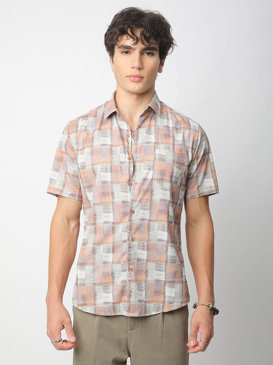 Multicolour Patchwork Textured Shirt