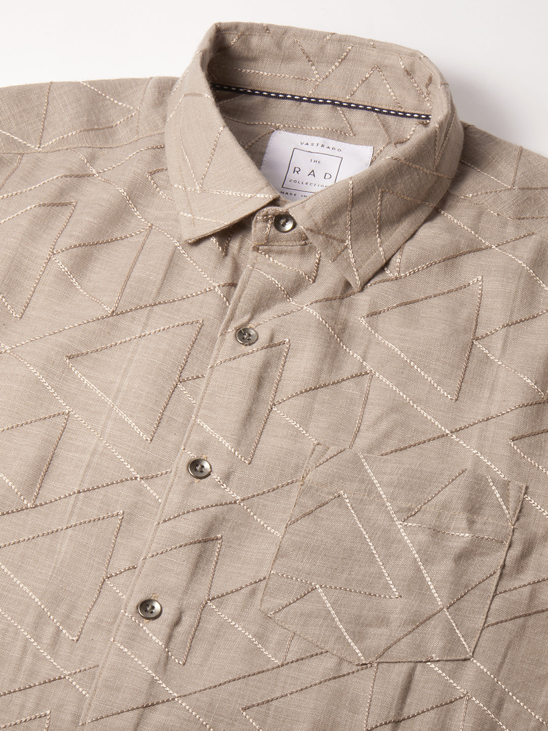 Cedar Brown Triangle Embroidery Shirt