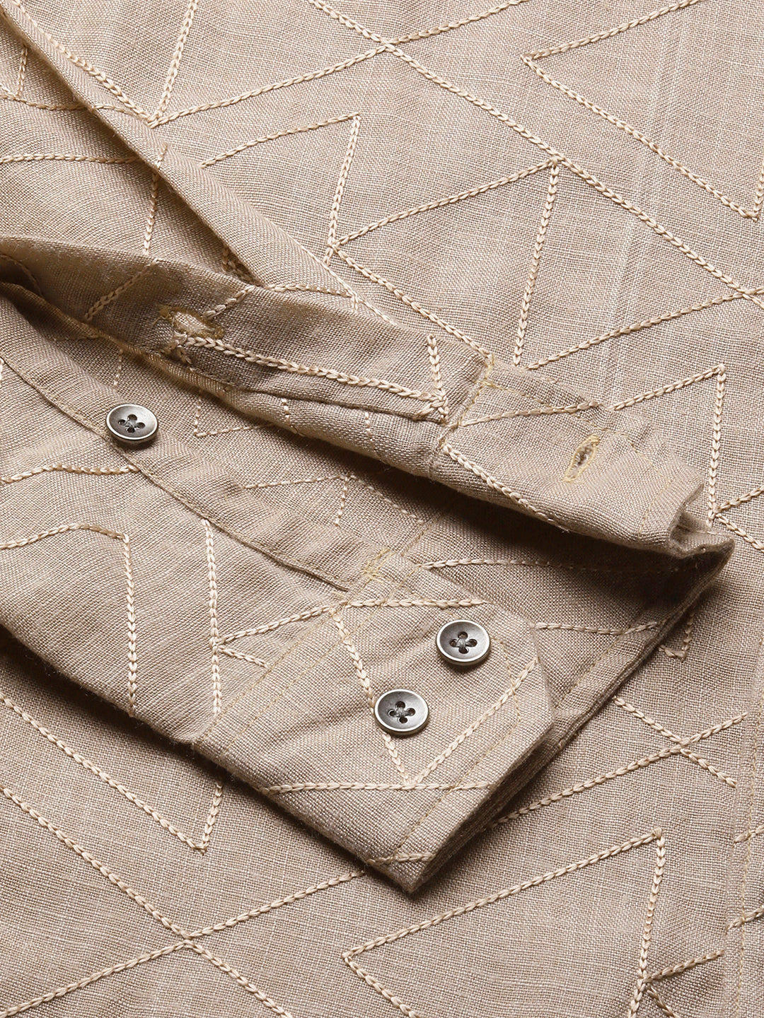 Cedar Brown Triangle Embroidery Shirt