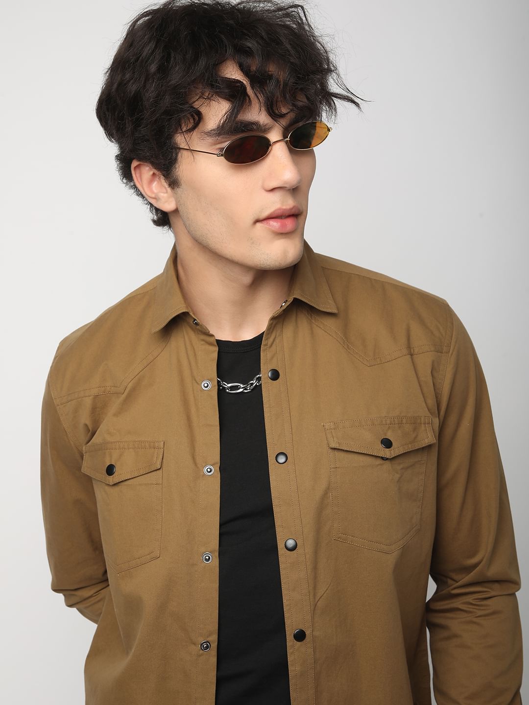 Khaki Double Pocket Overshirt