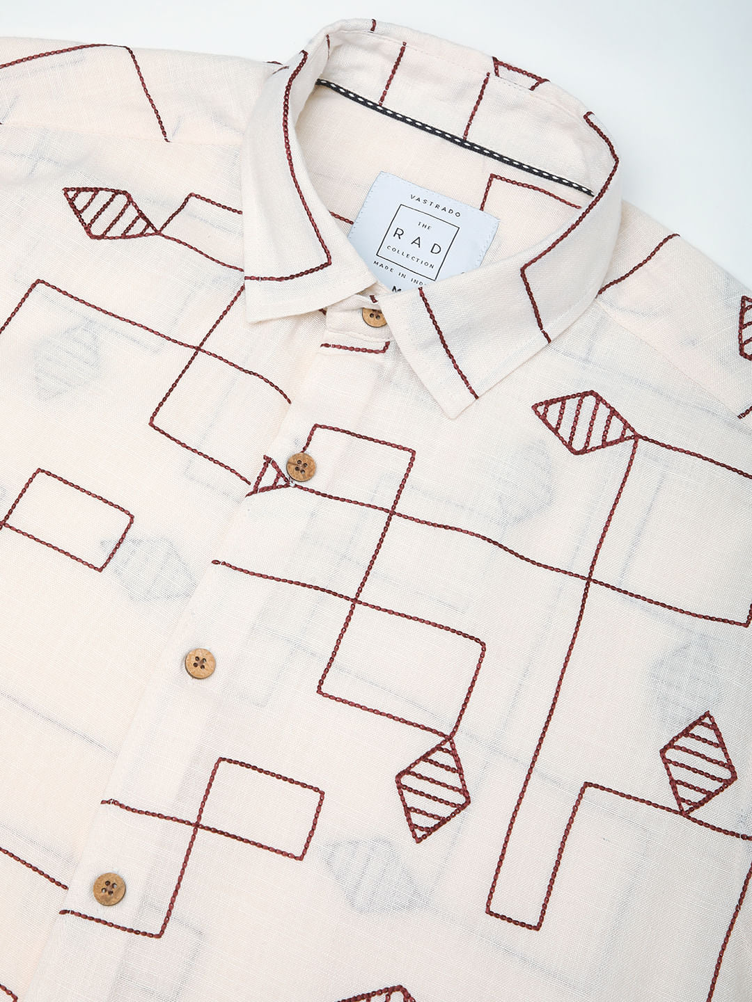 Schmick Ivory Diamond Maze Embroidered Shirt