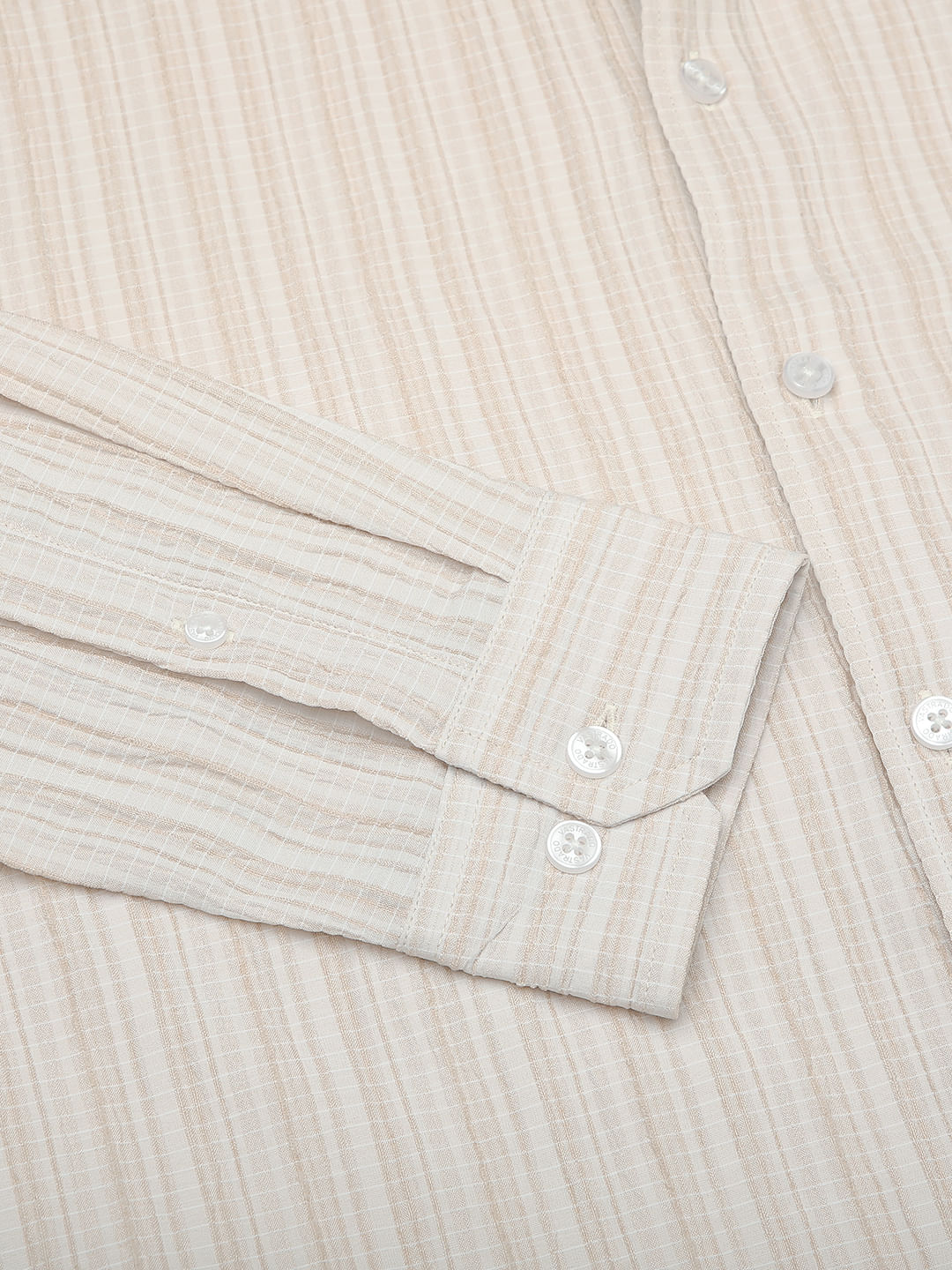 Brush Stroke Beige Textured Shirt