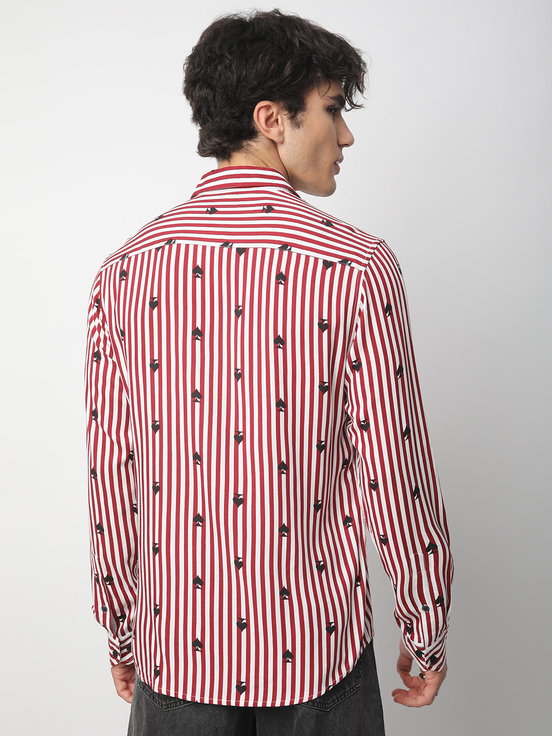 Garnet Red Stripe Spade Shirt