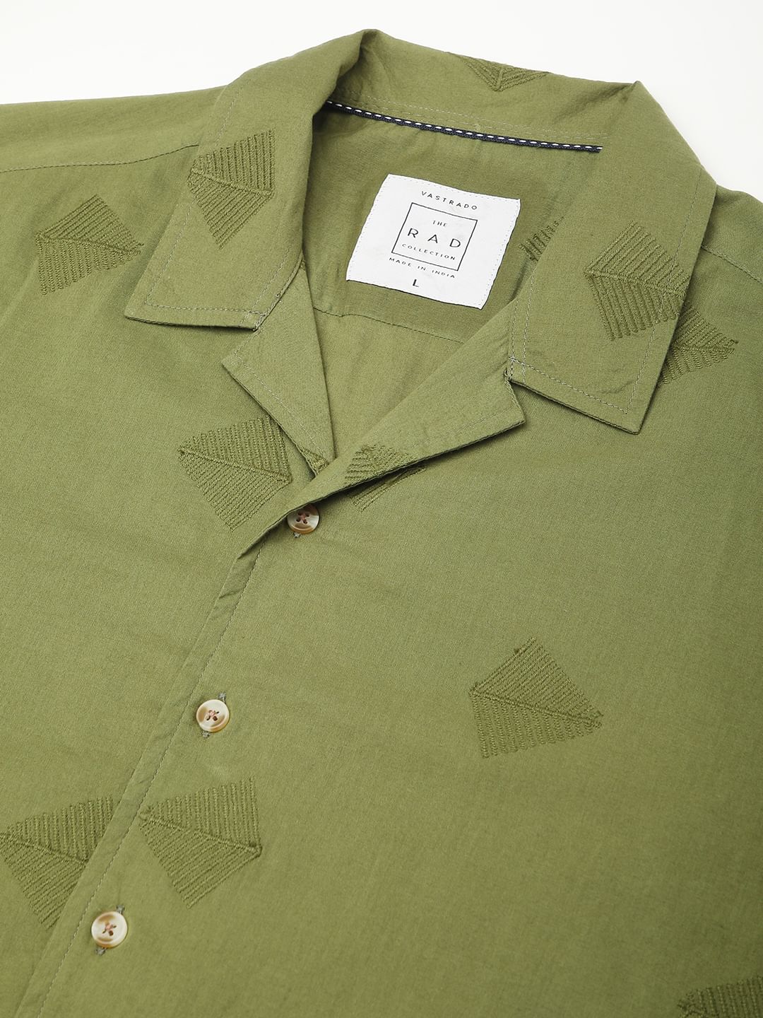 Olive Leaf Embroidered Oversized Shirt