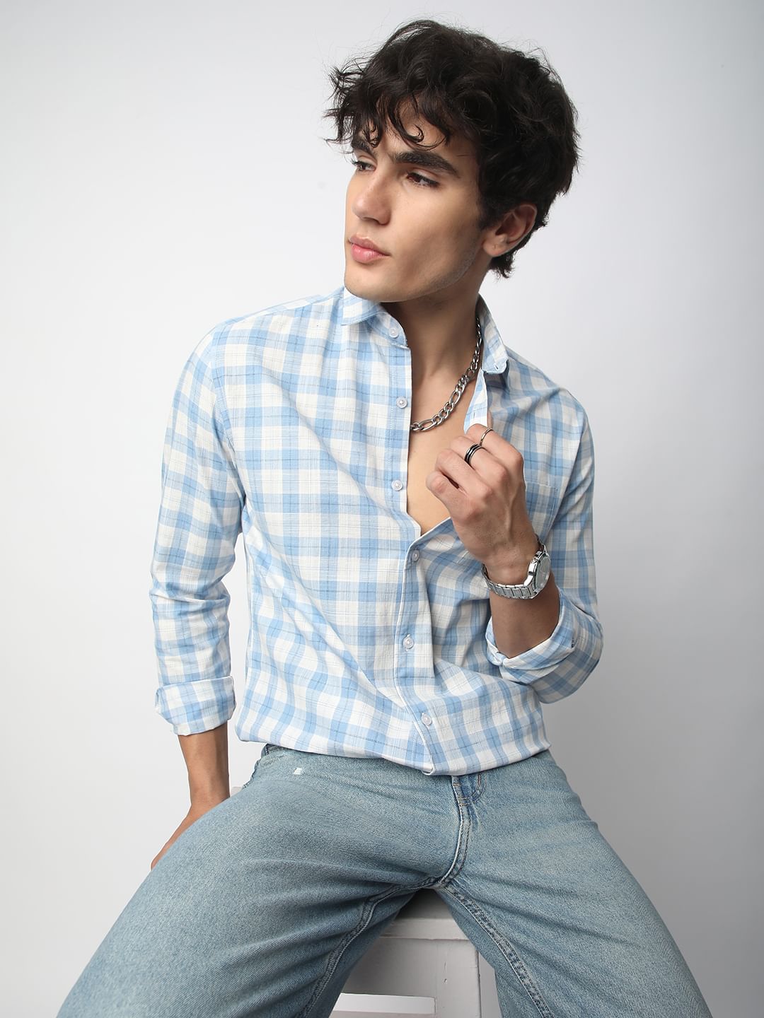 Beach Blue Tartanique Checkered Shirt