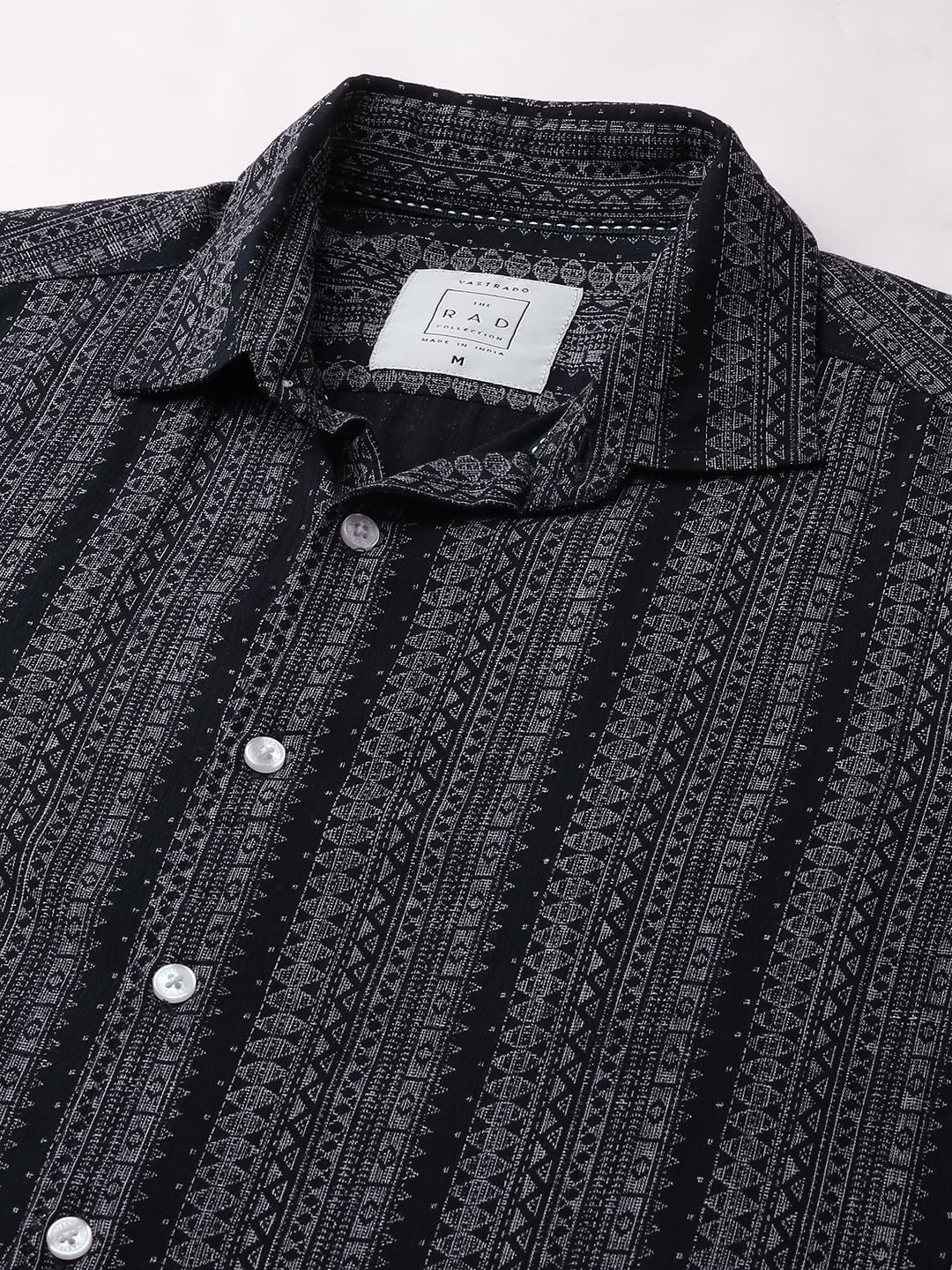 Premium Navy Ethnic Motifs Printed Shirt