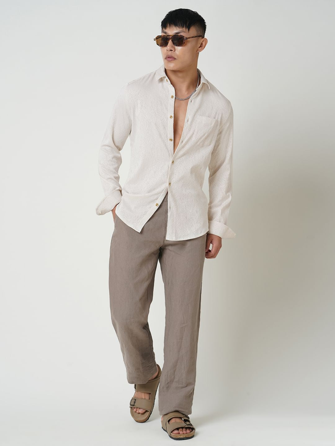 Cream Jacquard Shirt