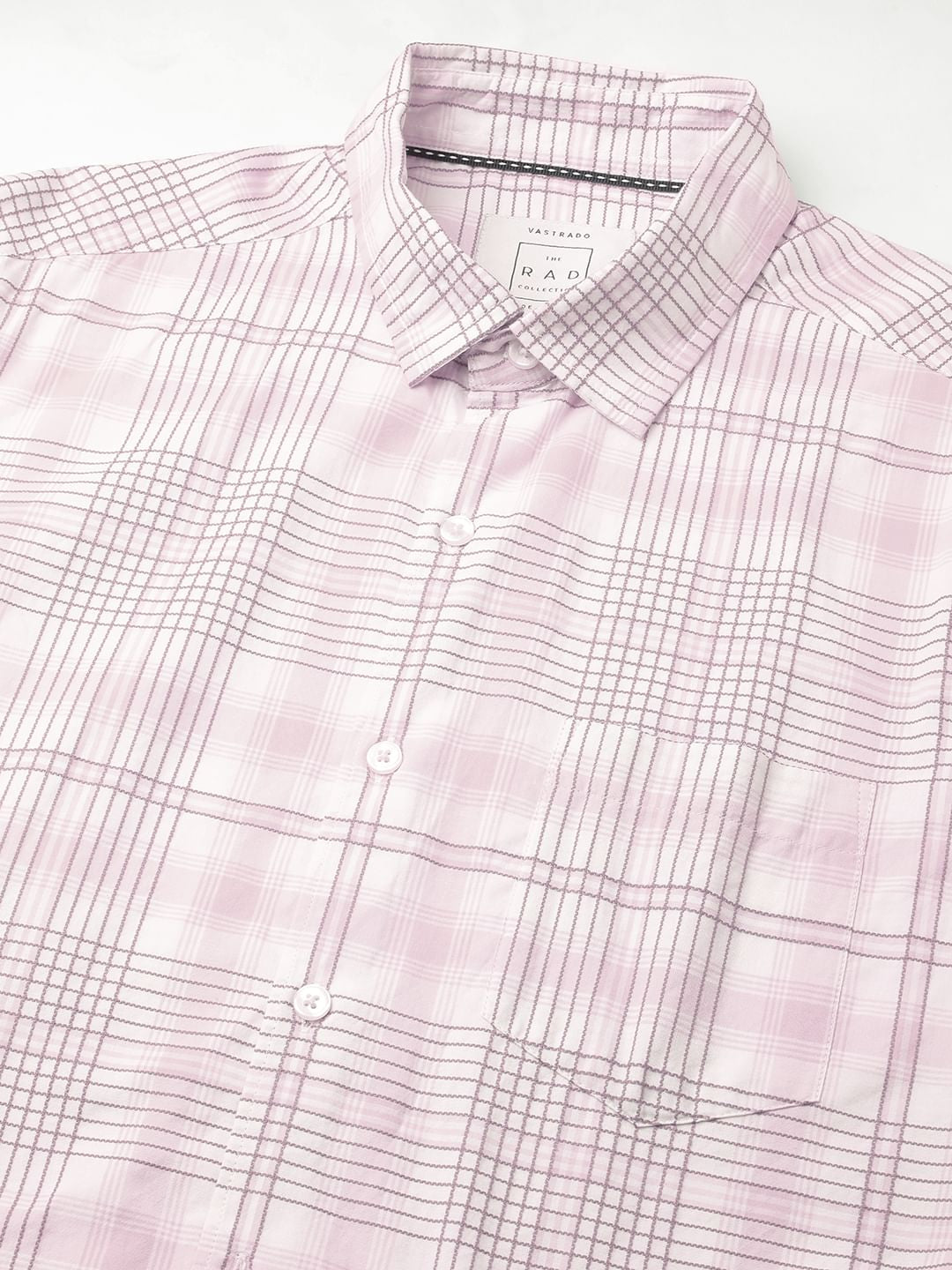 Pink & White Embroidered Checked Shirt