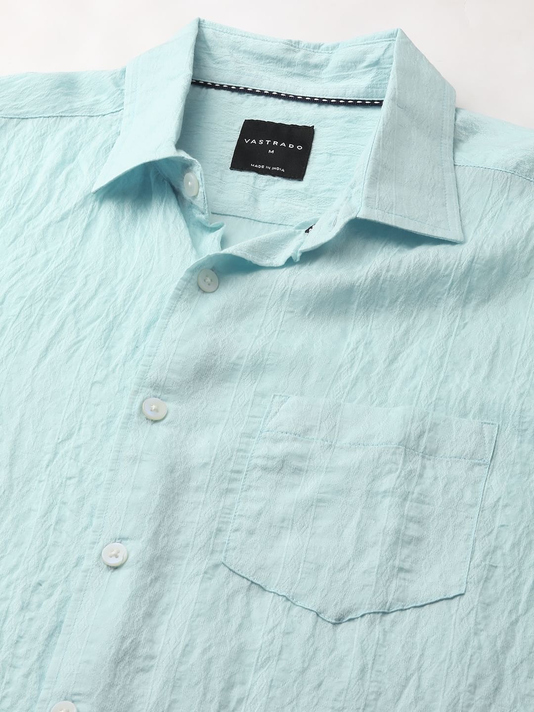 Ice Blue Jacquard Crushed Shirt