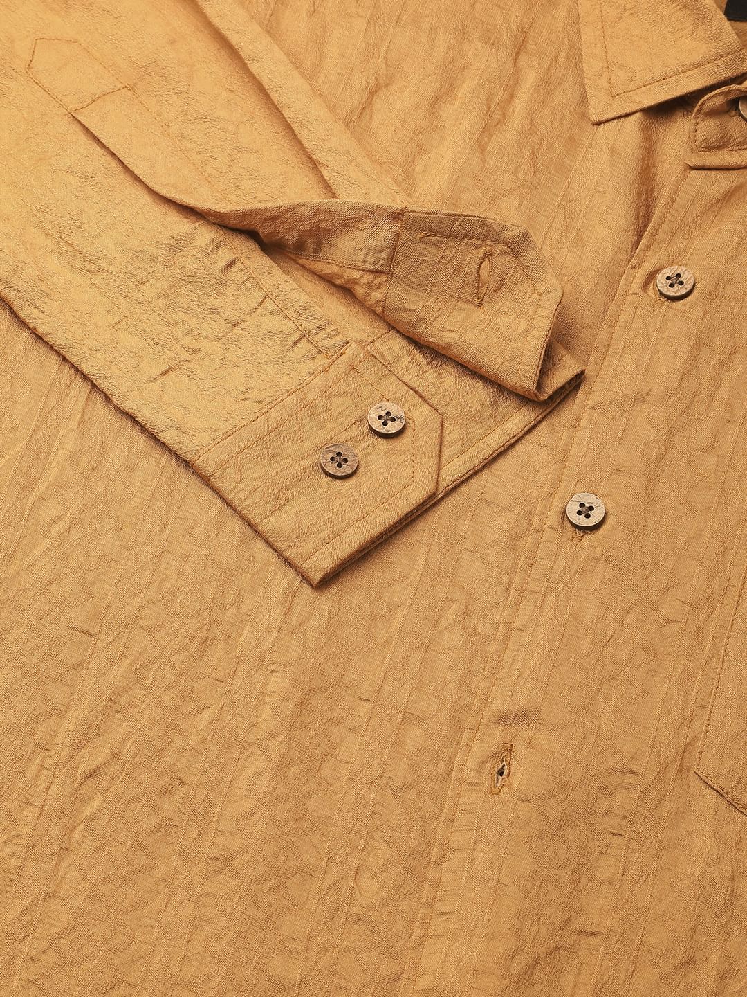 Apricot Detailed Jacquard Crushed Shirt