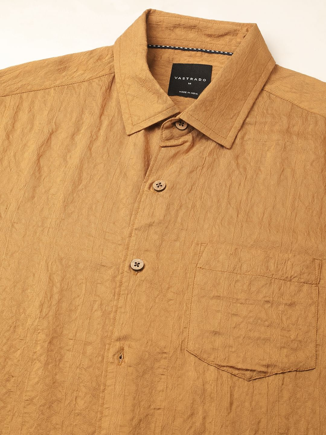 Apricot Detailed Jacquard Crushed Shirt
