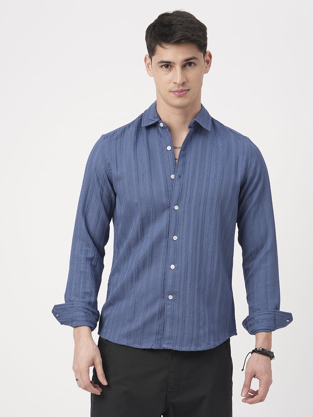 Yale Blue Jacquard Shirt
