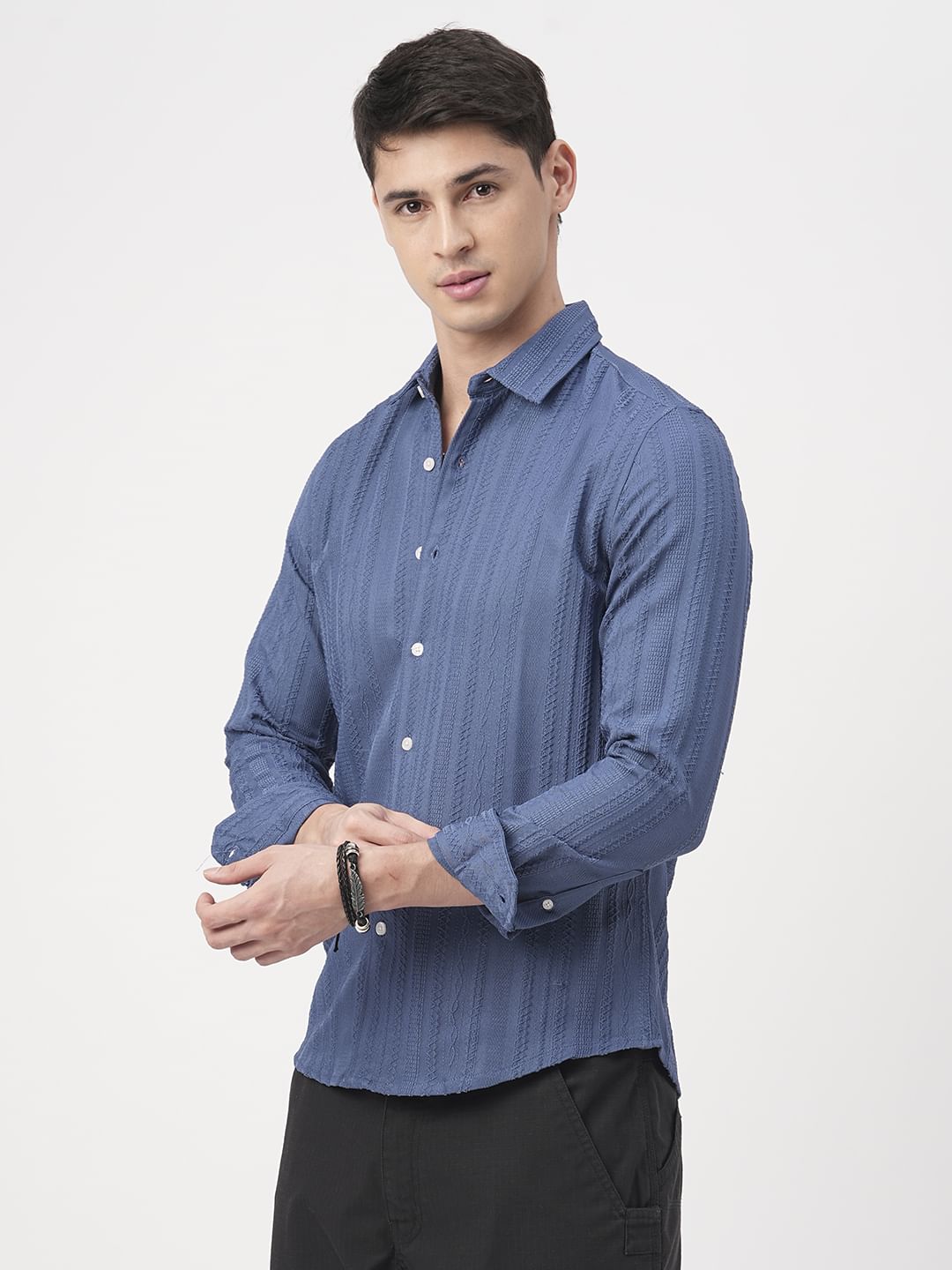 Yale Blue Jacquard Shirt