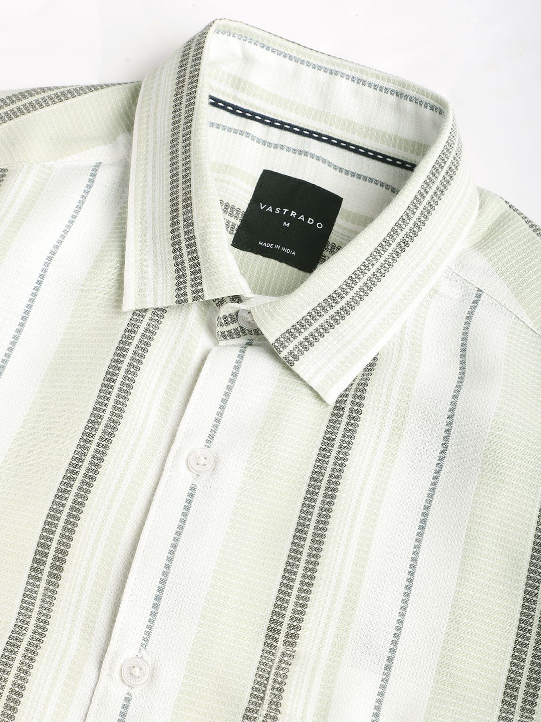 Mint Green Waffle Striped Shirt
