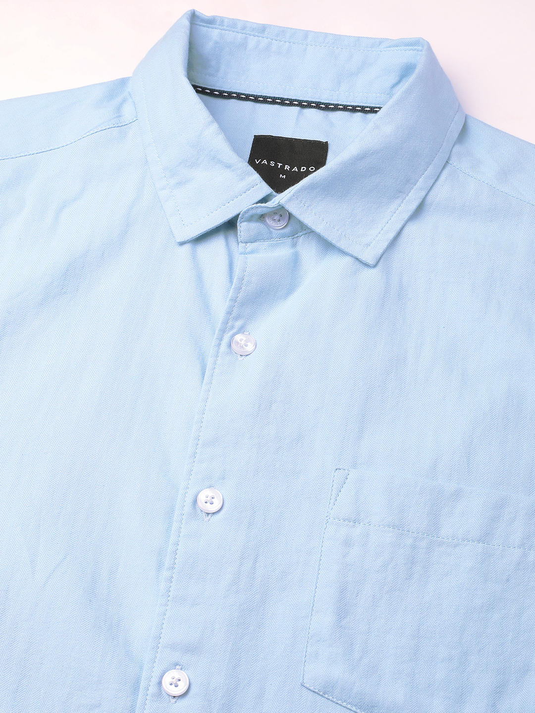 Classic Sky Blue Herringbone Shirt