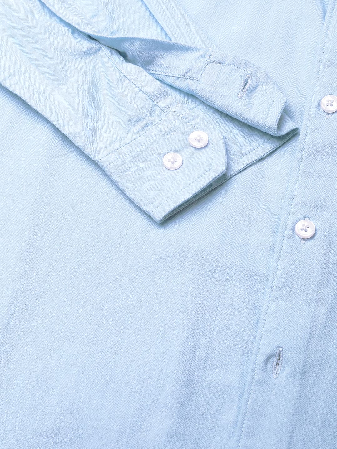 Classic Sky Blue Herringbone Shirt