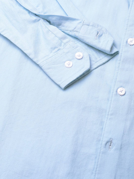Classic Sky Blue Herringbone Shirt