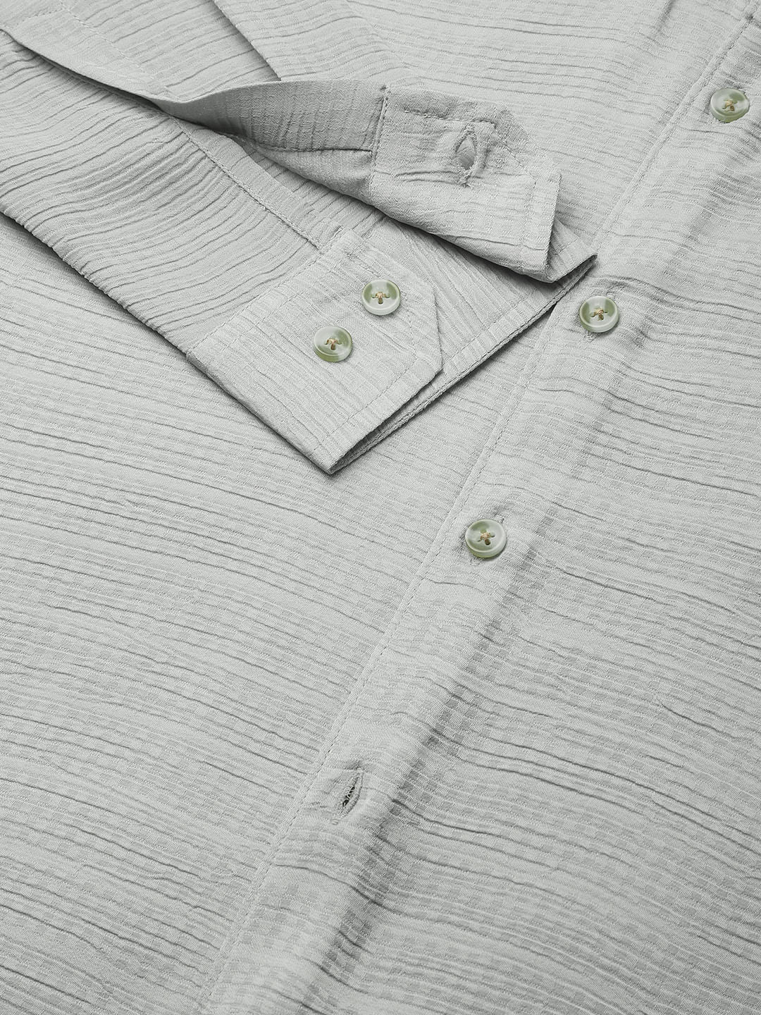 Tea Green Textured Chiffon Shirt