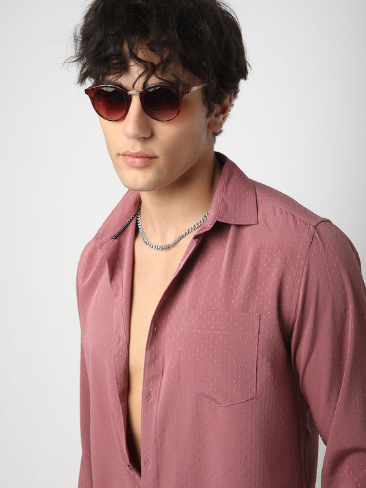 Minimalist Turkish Rose Pink Dobby Shirt