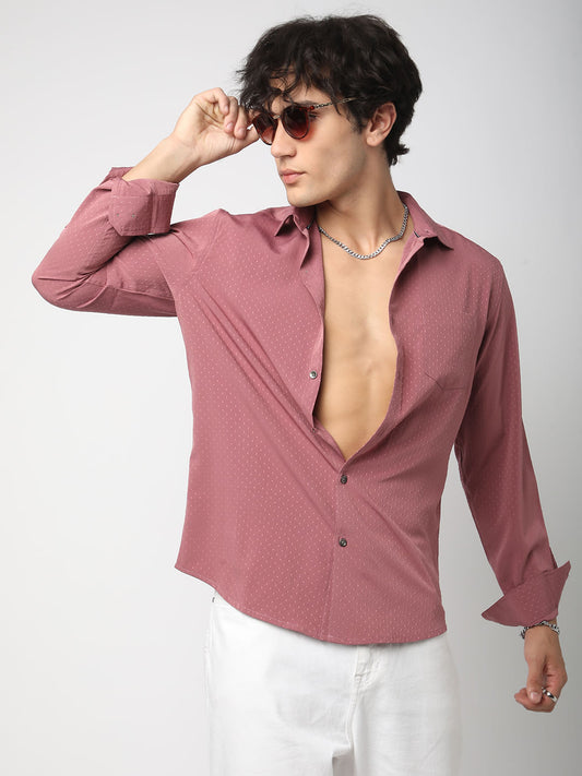Minimalist Turkish Rose Pink Dobby Shirt