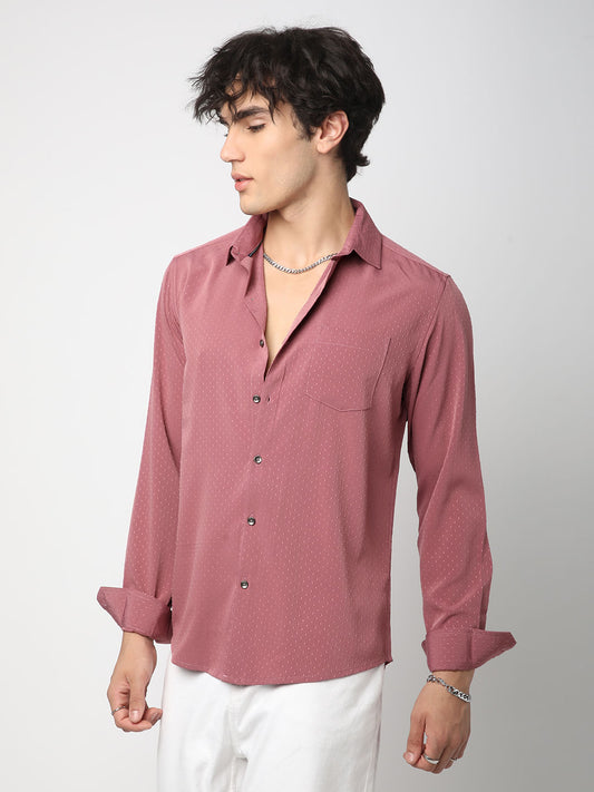 Minimalist Turkish Rose Pink Dobby Shirt