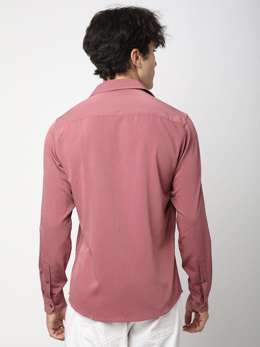 Minimalist Turkish Rose Pink Dobby Shirt