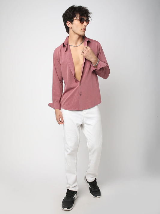 Minimalist Turkish Rose Pink Dobby Shirt