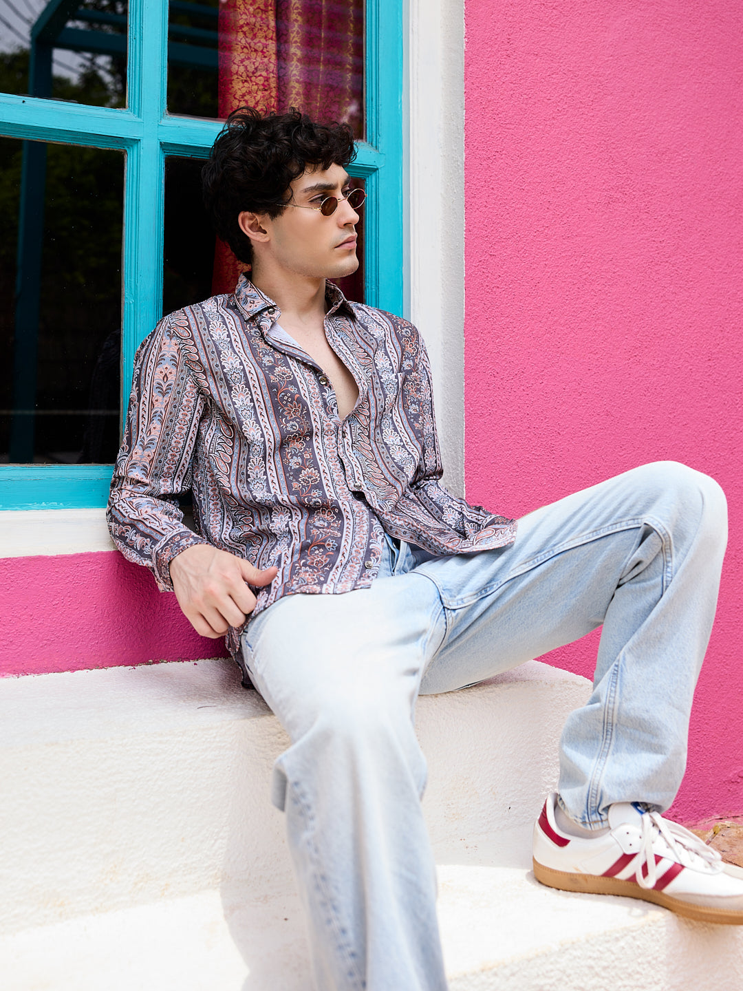 Multicolour Paisley Creased Shirt
