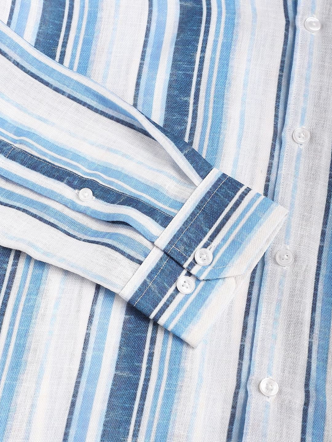 Voguish Azure Blue Striped Shirt