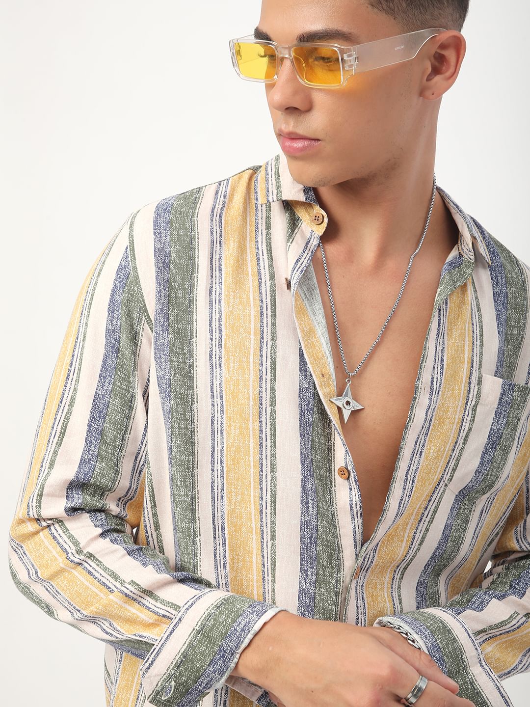 Multicolour Giclée Striped Shirt