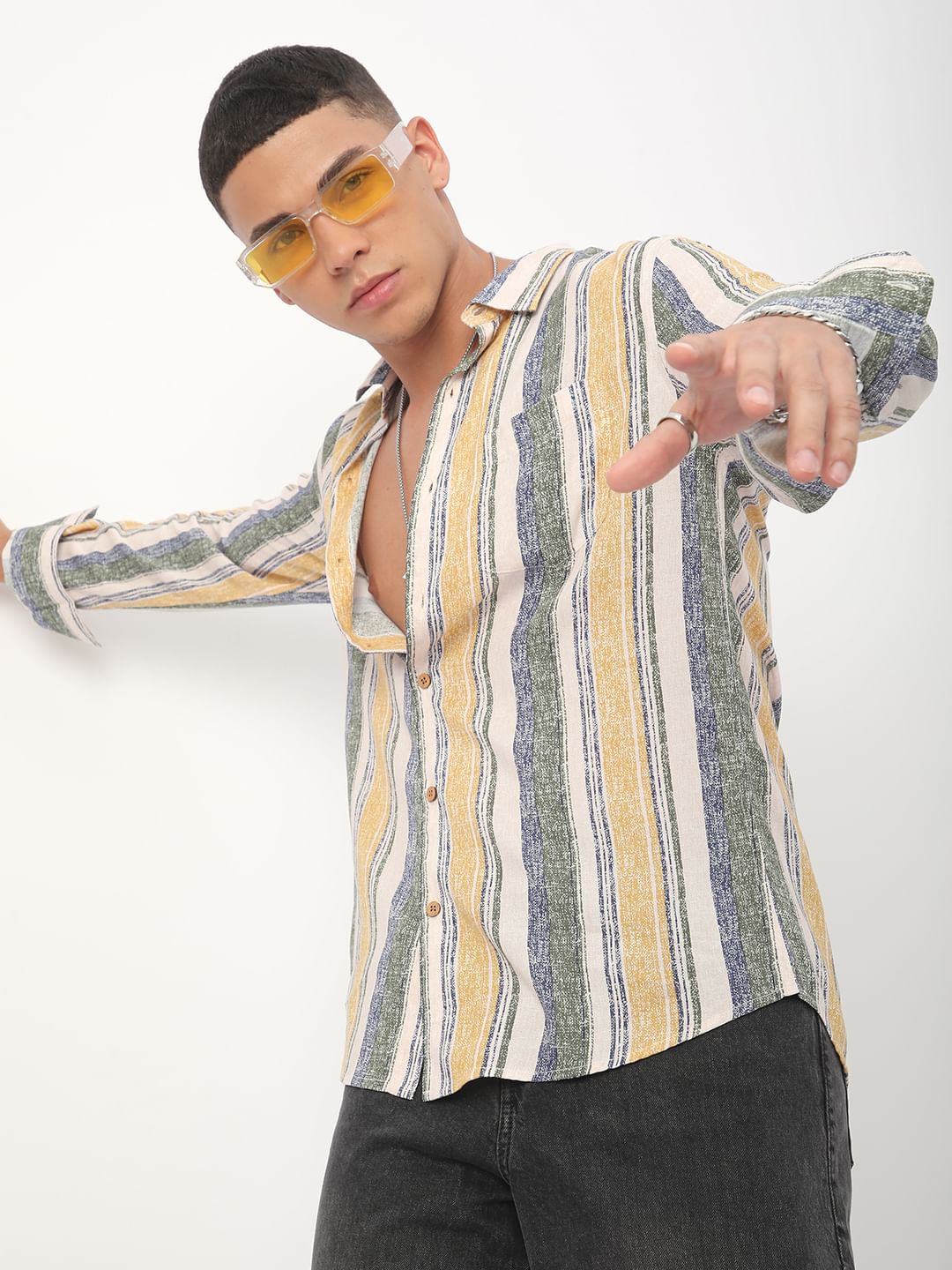 Multicolour Giclée Striped Shirt