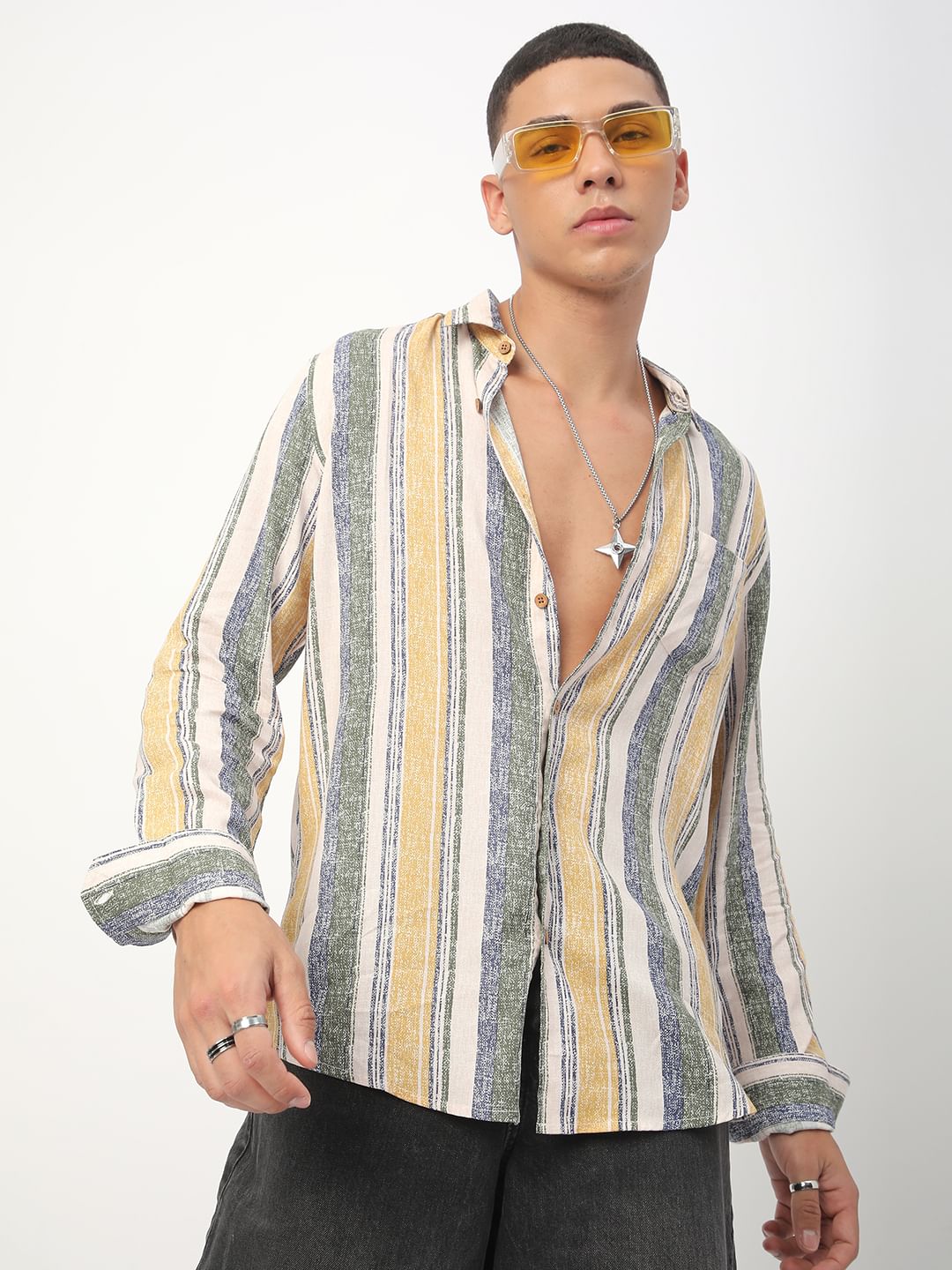 Multicolour Giclée Striped Shirt