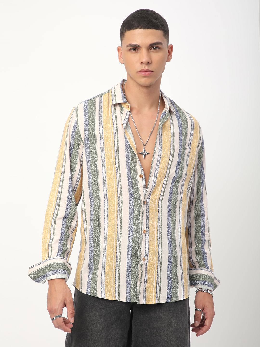 Multicolour Giclée Striped Shirt